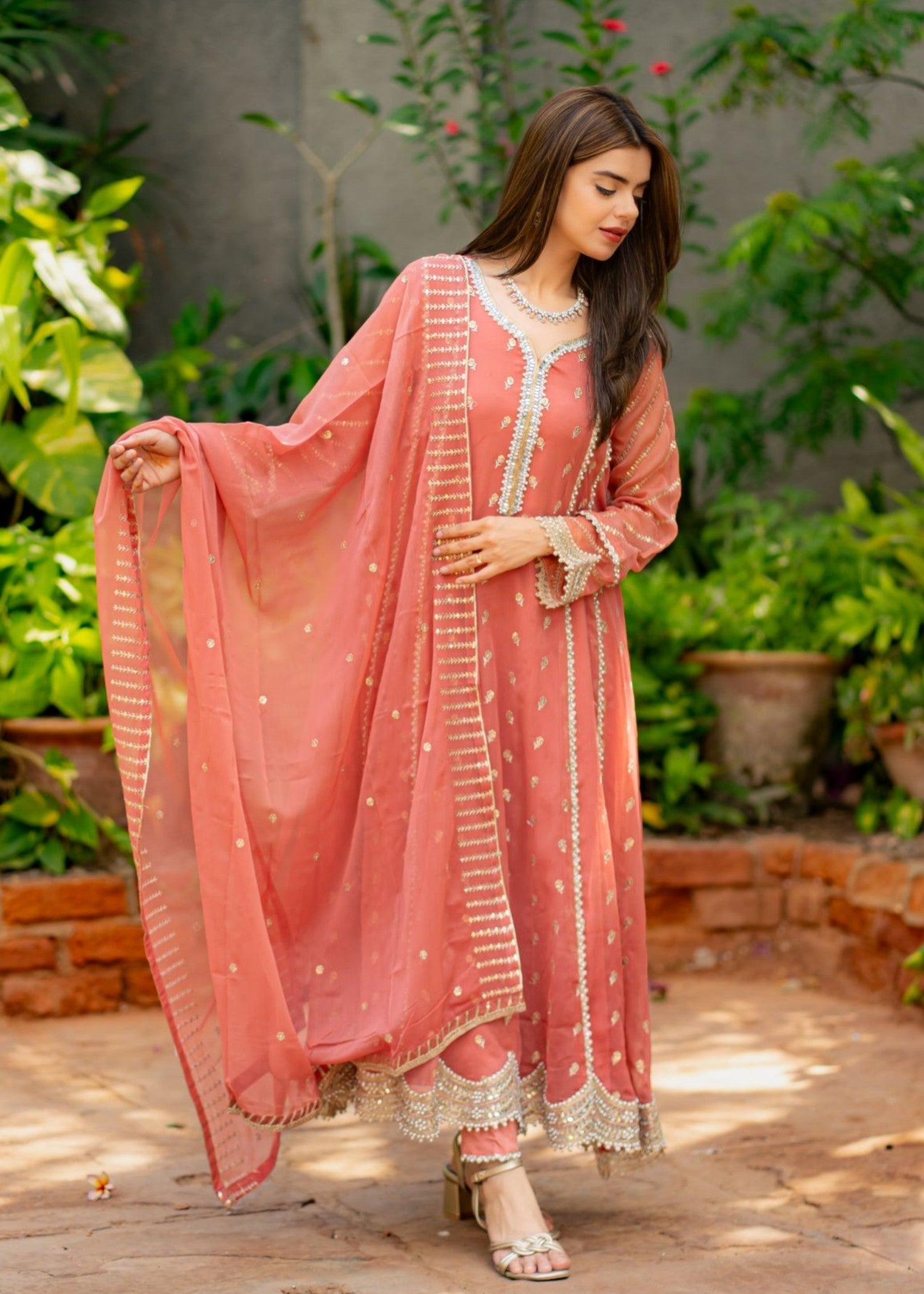 Al-Harir Apparel Gulaal Peach Women 3pcs