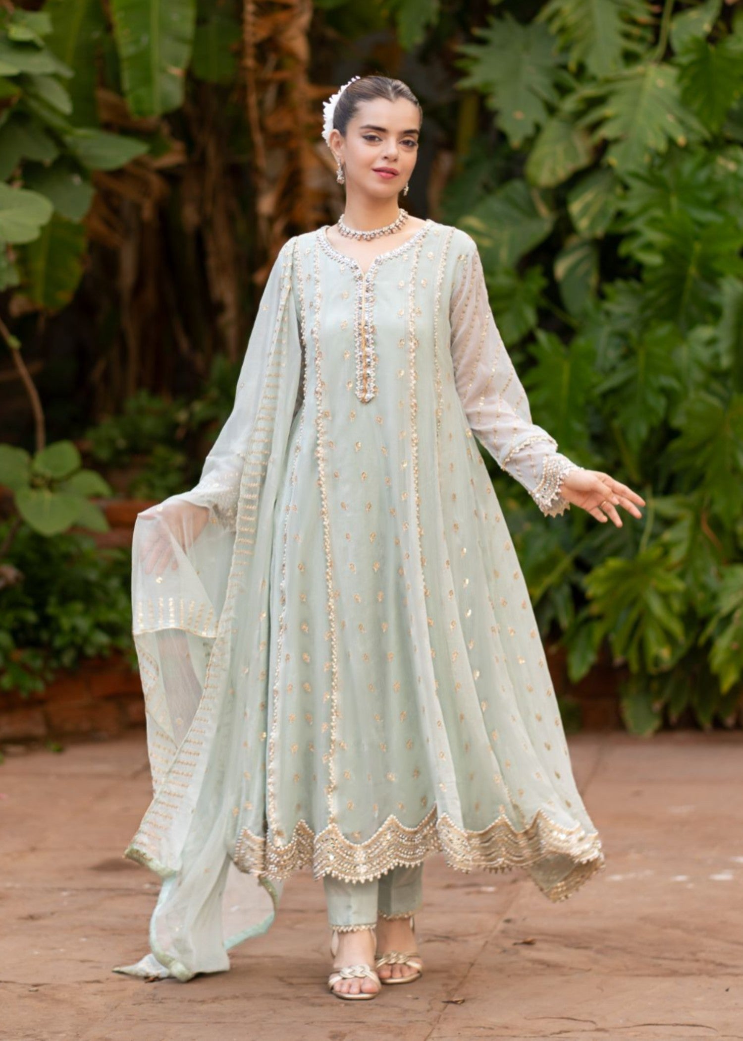 Al-Harir Apparel Gulaal Powder Blue Women 3pcs