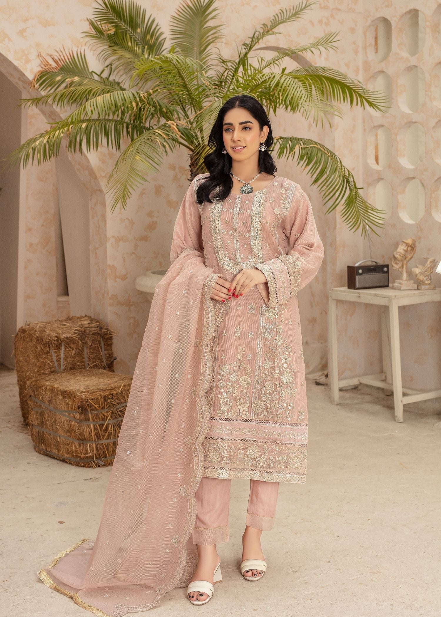 Pehnawa By Bin Akram’s SADABAHAR KHADDI NET Women 3pcs