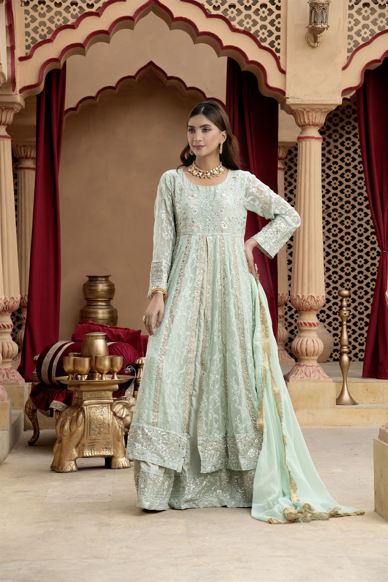 Manahils B 007 PASTEL GREEN Women 3pcs