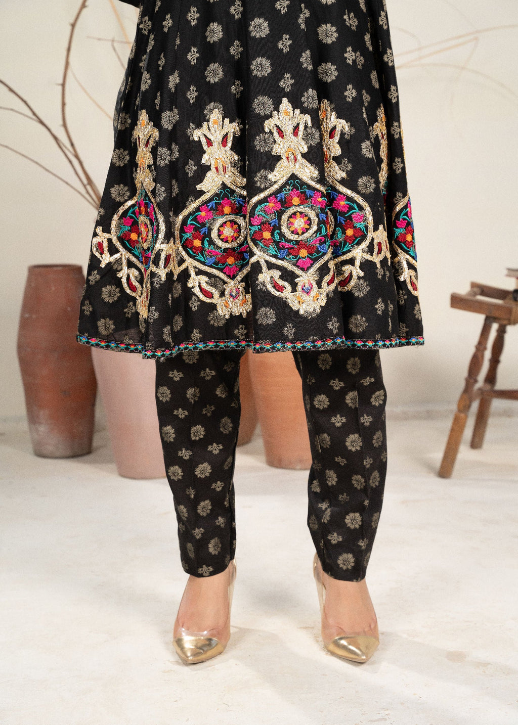 Sahibas By Mirza Rangoli Black Women 3pcs