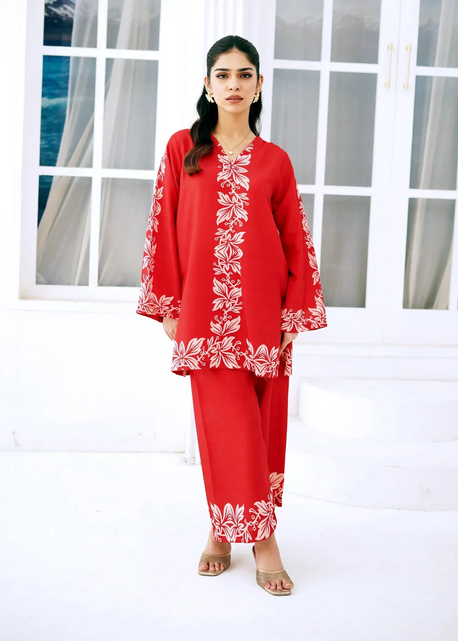 Nairah Red Coral Women 2pcs