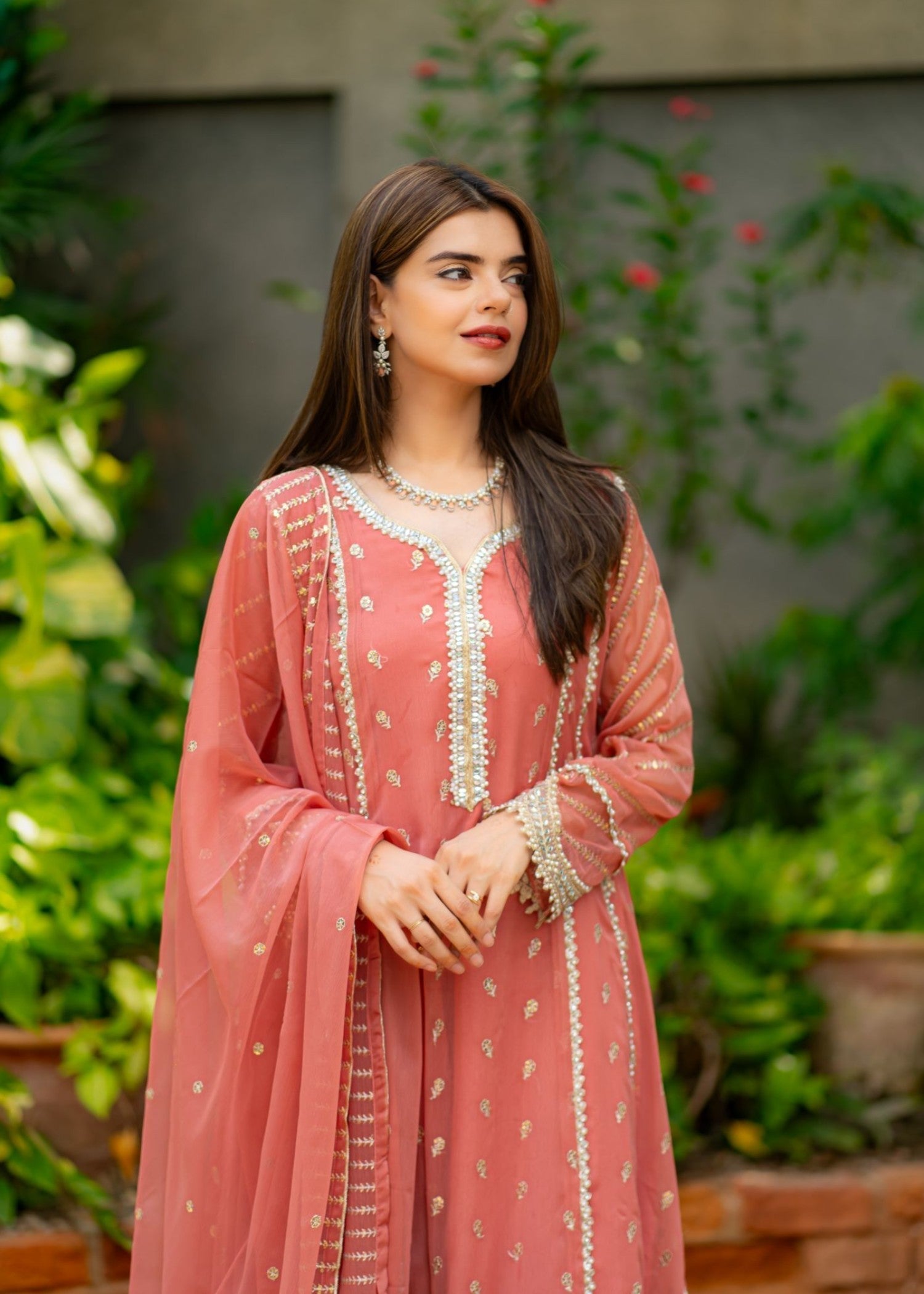 Al-Harir Apparel Gulaal Peach Women 3pcs