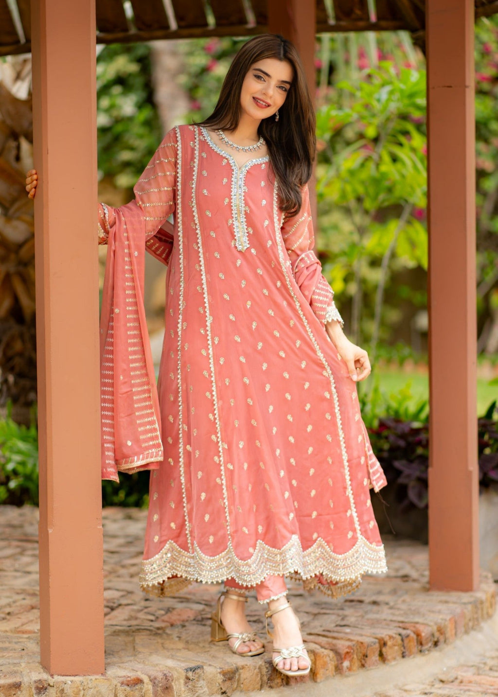 Al-Harir Apparel Gulaal Peach Women 3pcs