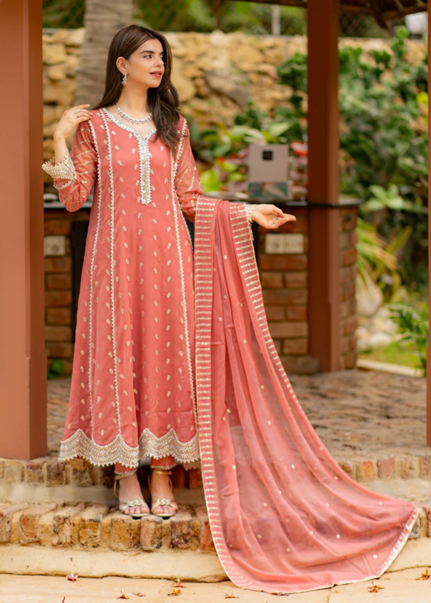 Al-Harir Apparel Gulaal Peach Women 3pcs