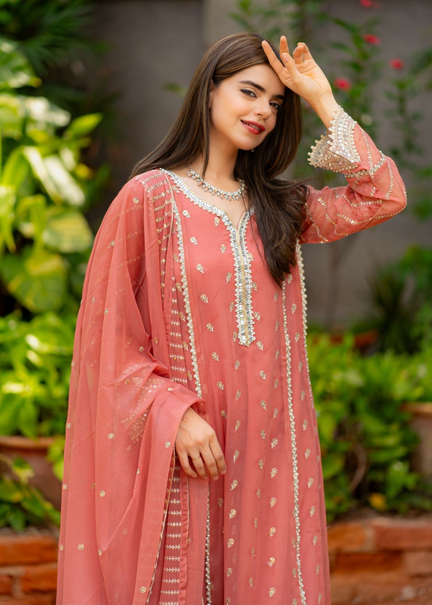 Al-Harir Apparel Gulaal Peach Women 3pcs