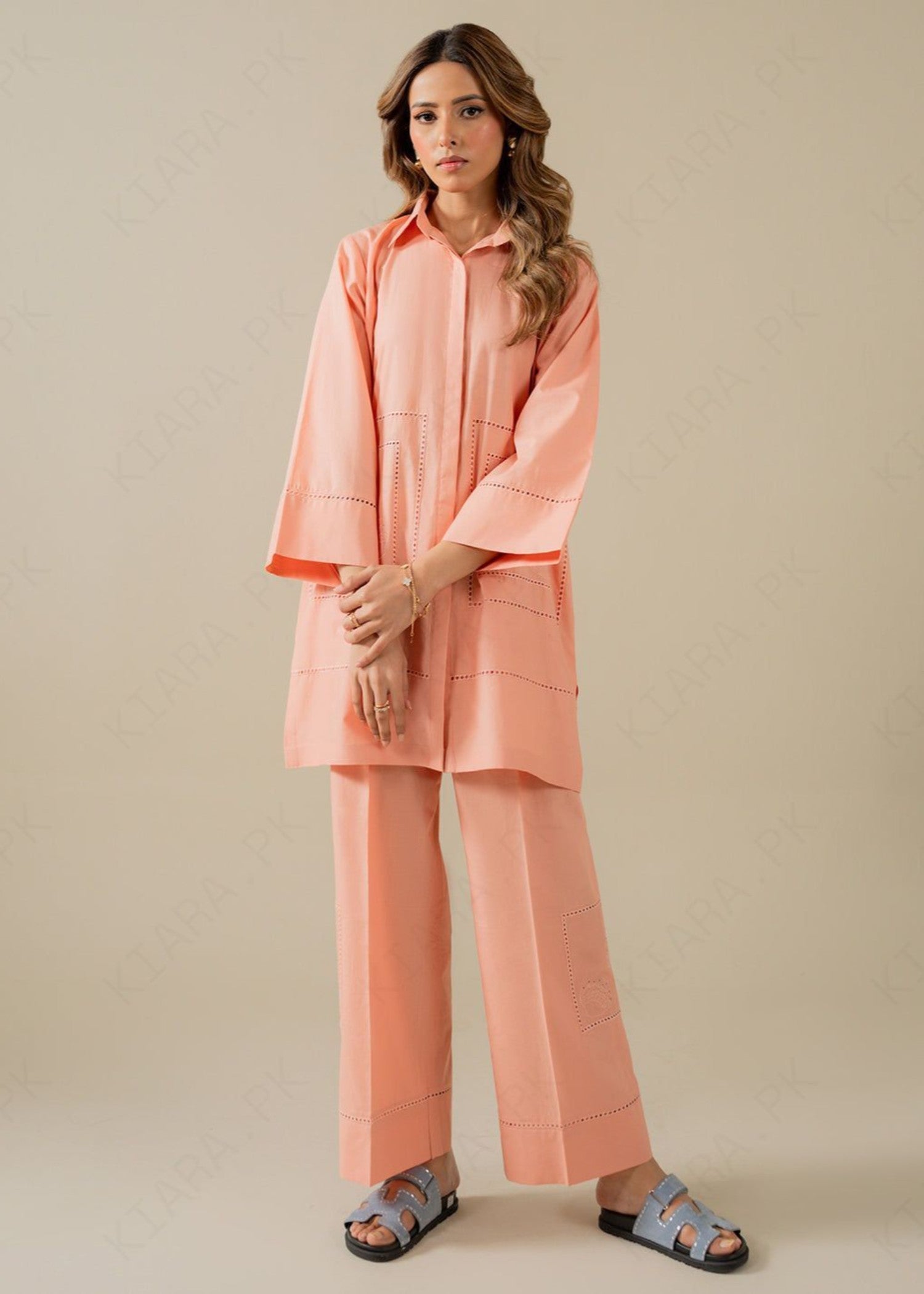 Kiara CORAL Embroidered Set Women 2pcs