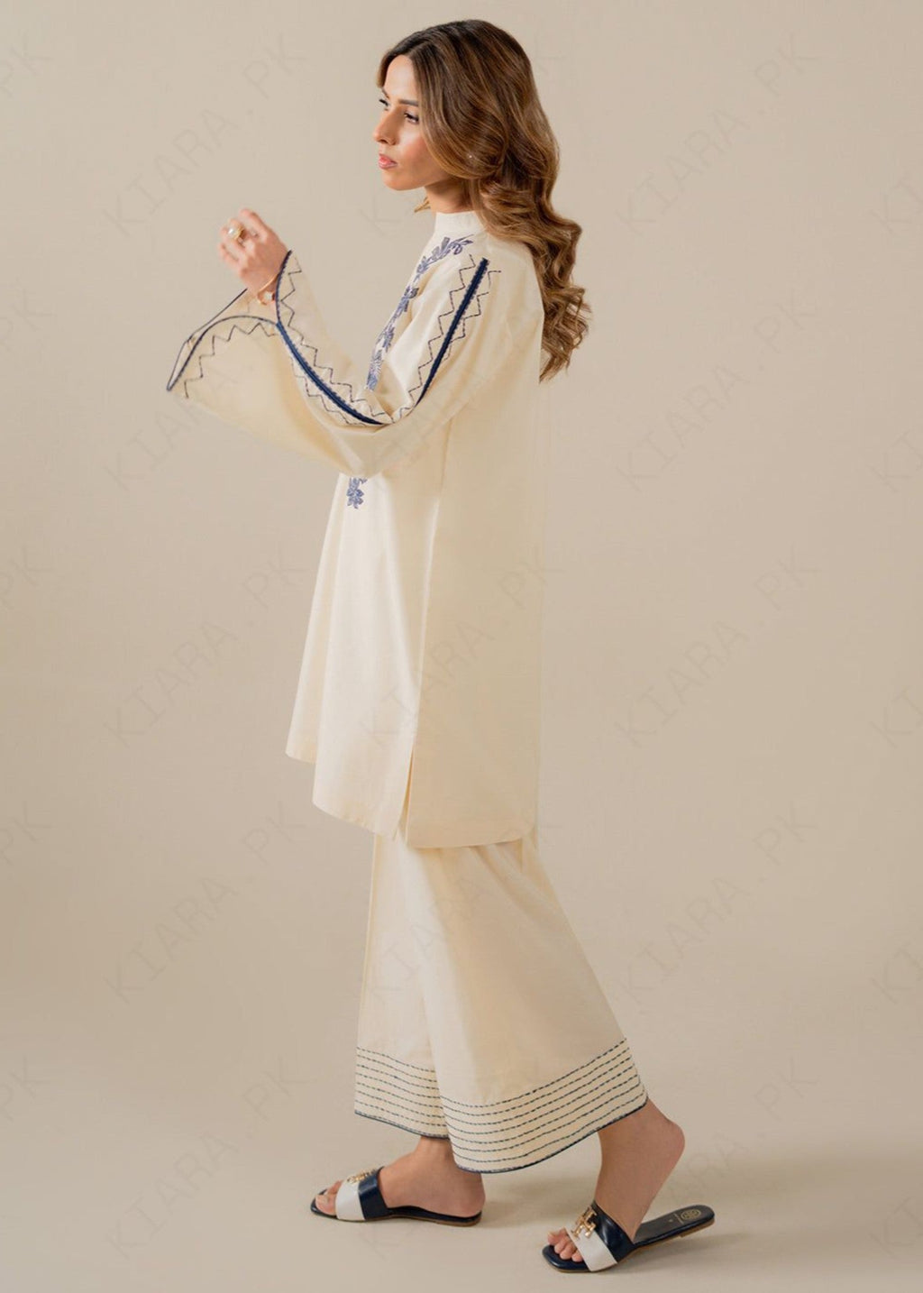 Kiara IVORY Embroidered Set Women 2pcs
