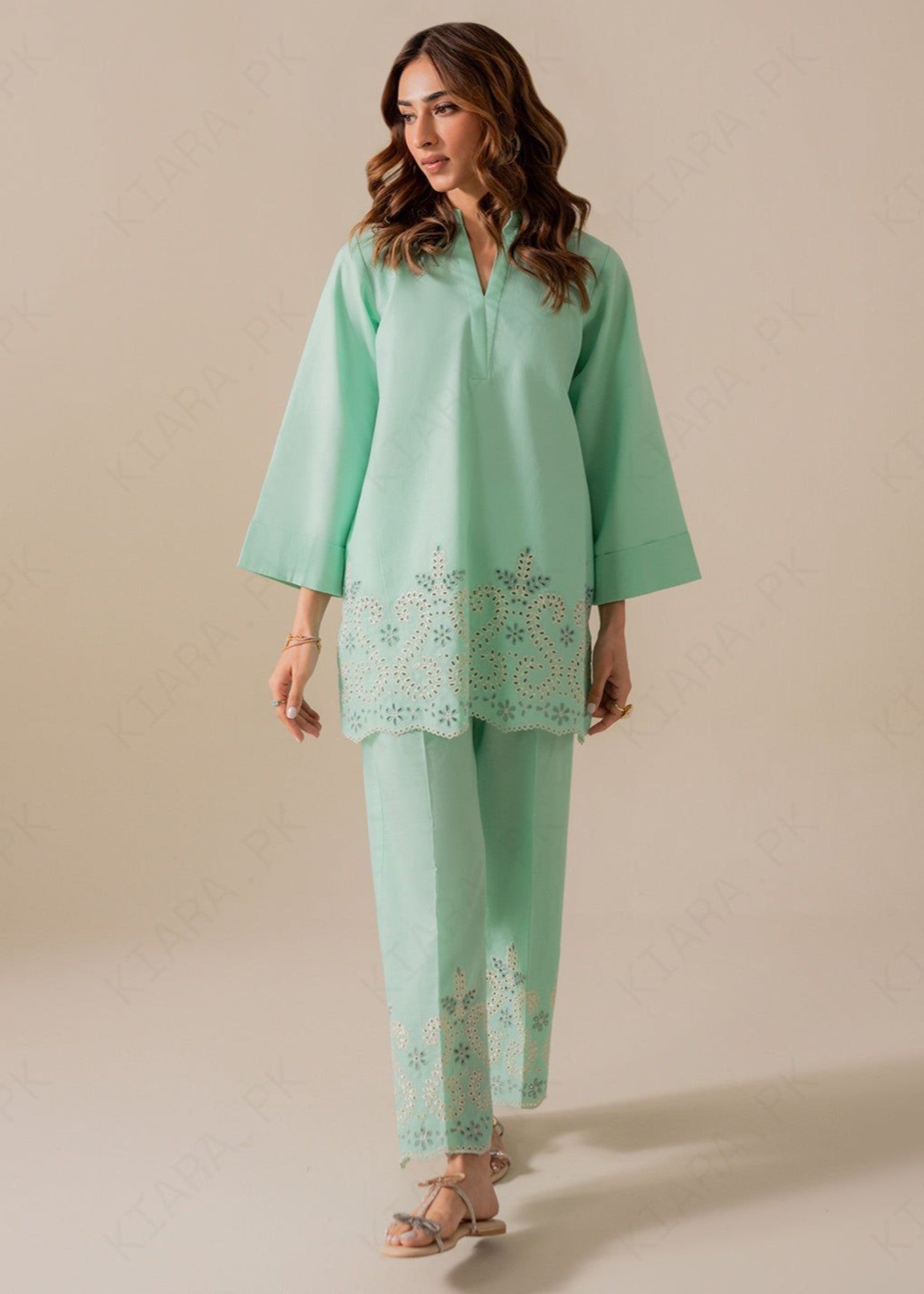Kiara SEAFOAM SLD03 25 Embroidered Set Women 2pcs