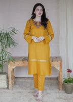 Aisling By Nirmal Mustard Pashmina Women 2pcs