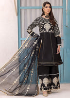 Madame Embroidered Raw Silk Suit 2565 Women 3pcs