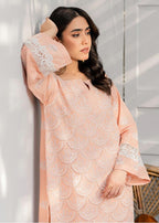 Ghonche Meenakari co ord set (peach) Women 2pcs