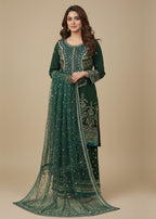 Diara Couture ZEENAT US 595 BOTTLE GREEN Women 3pcs