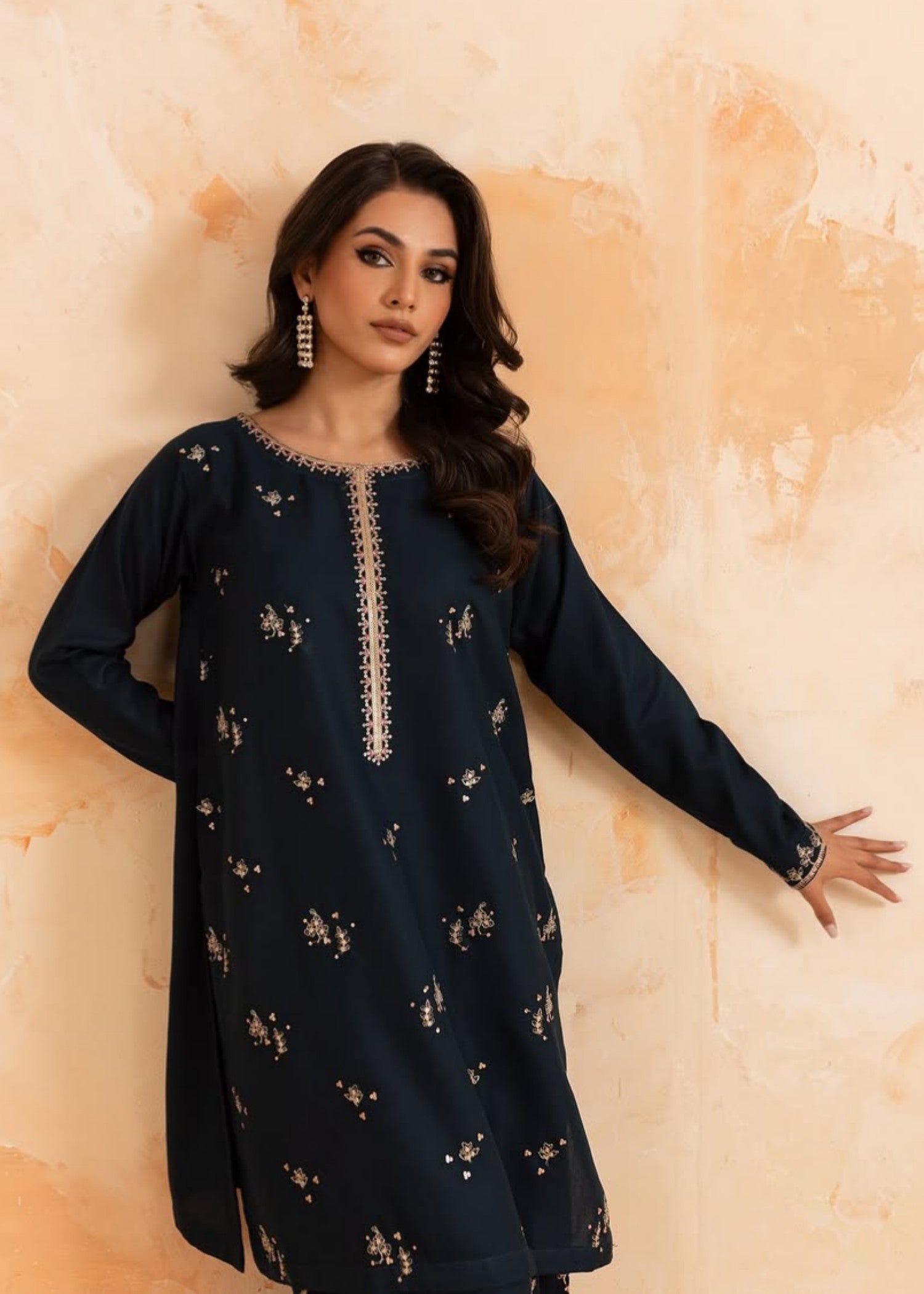 Afsarah Blue Berry Luxury Embroidered Stitched Dress Women 2pcs