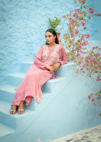 Madiha Gohar Noor e Gulabi | Embrioded Rose Pink velvet Women 2pcs