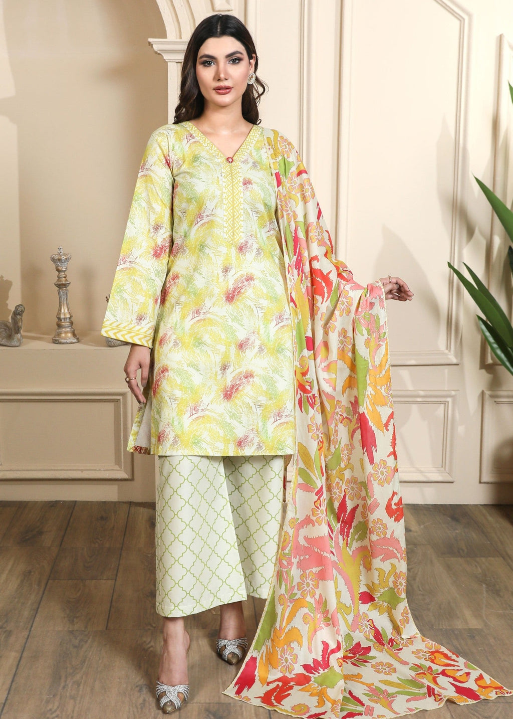 Jazayn Digital Printed Cambric Suit (CL 7A25) Women 3pcs