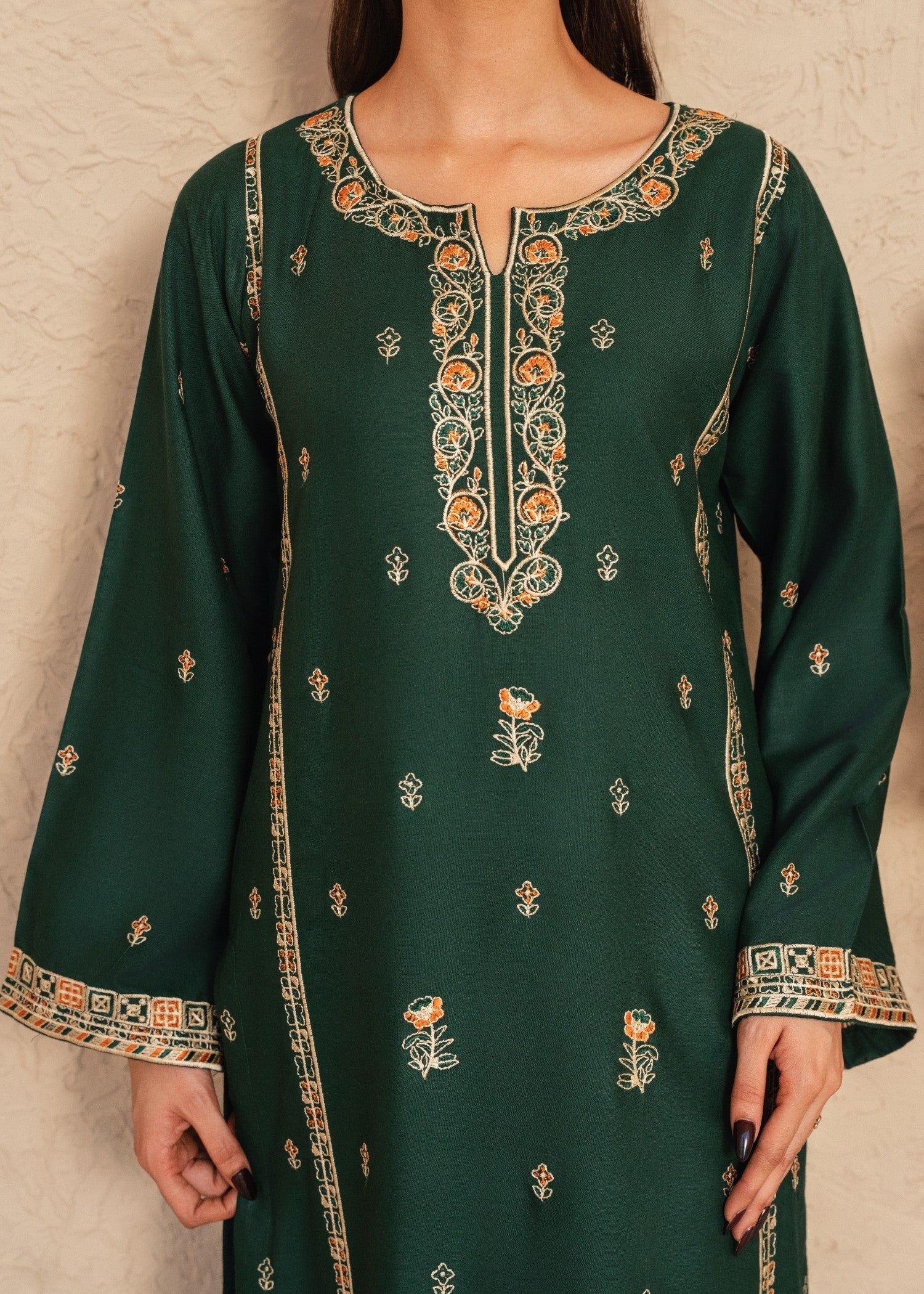 Tehzeeb Libas MULTI GREEN EMBROIDERED Women 2pcs