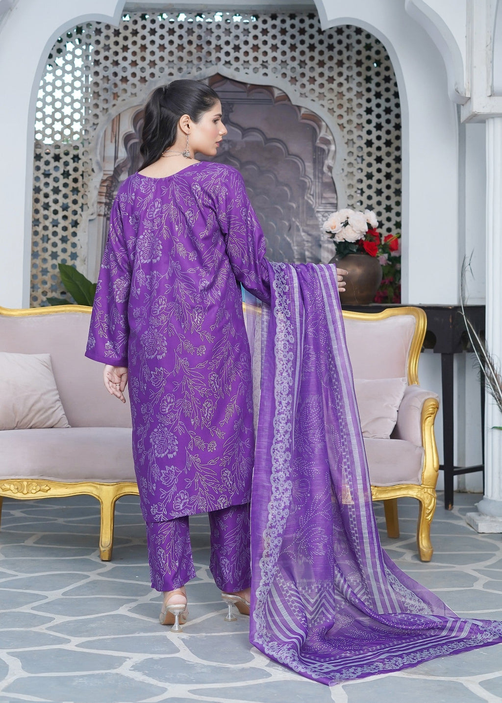 Hamna Kalim charizma purple Women 3pcs