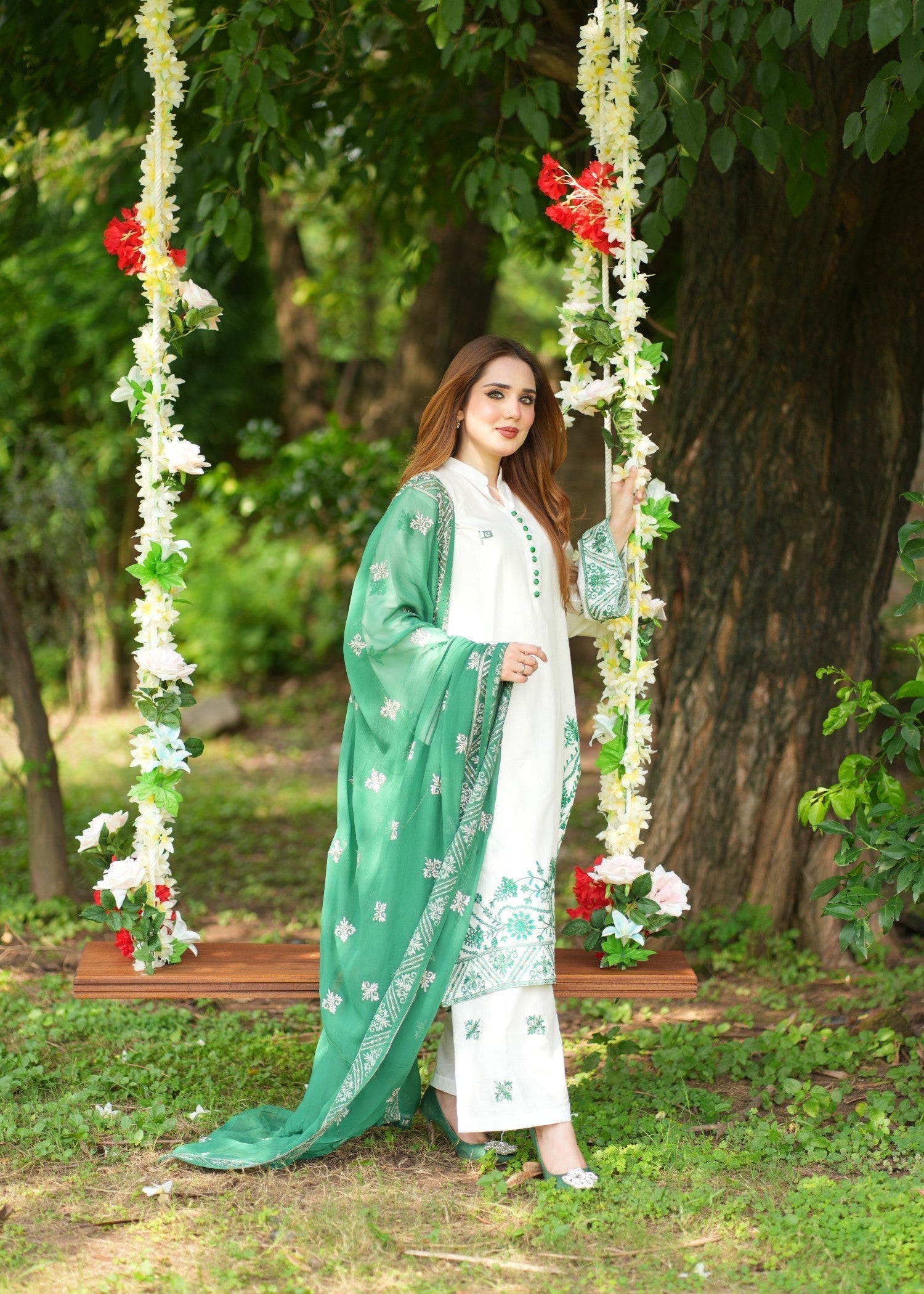 Noor Asiya Azaadi Pakistani Ethnic Lawn Dress Women 3pcs