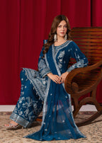 Hkb Officials Noorah Teal Blue Women 3pcs