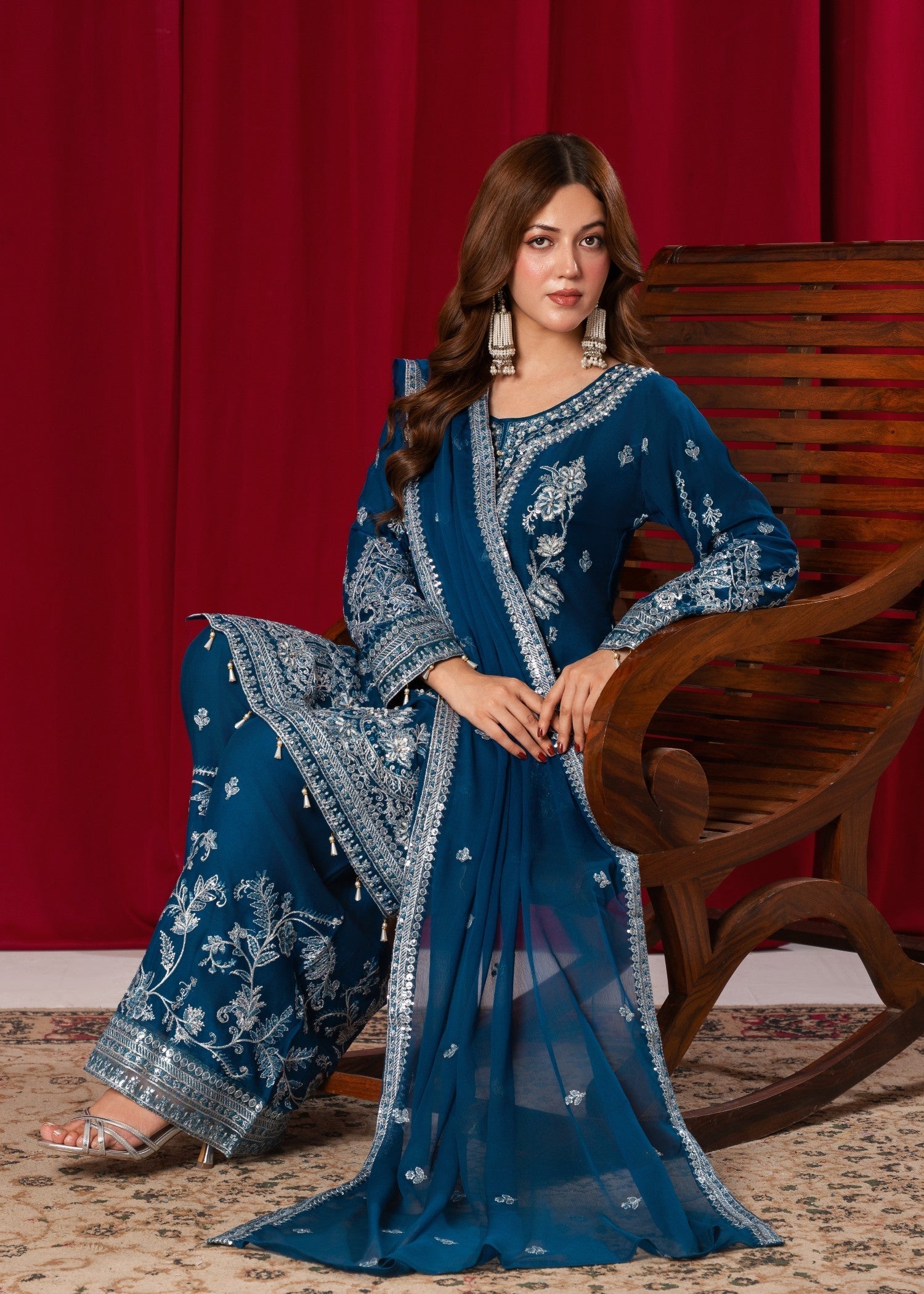 Hkb Officials Noorah Teal Blue Women 3pcs