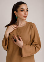 Peach Republic Pastel Brown Khaddar Suit Women 2pcs