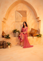 Shehroz Fashion PINK ORCHID LUXE EMBROIDERY SUIT Women 3pcs