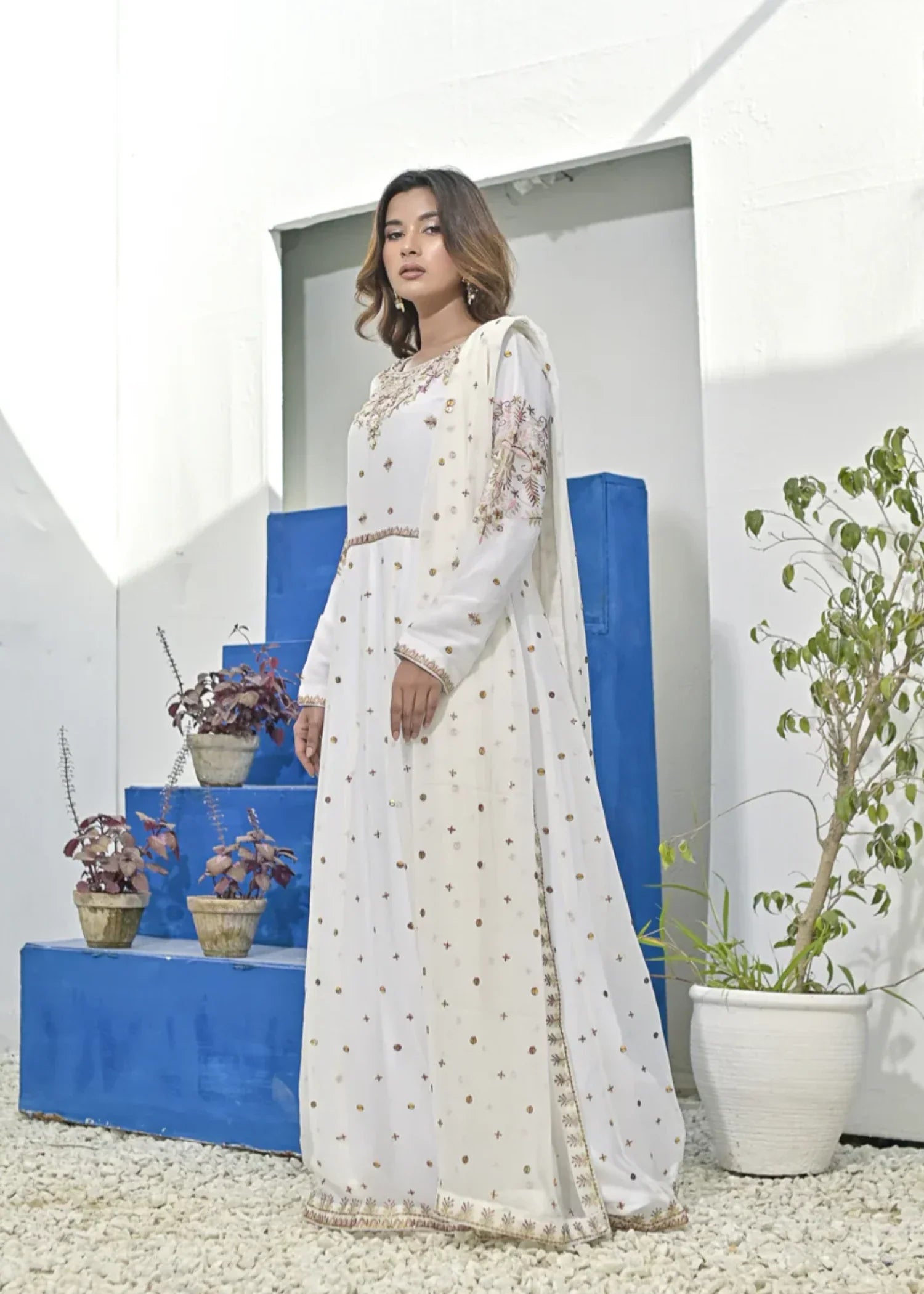 Qasim Anwer By Chandni Bridals NAZAKAT (WHITE) Women 3pcs