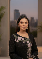 MMG Garments ROYAL WHISPER|LONG LENGTH FROCK BLACK MMG 1002 Women 3pcs