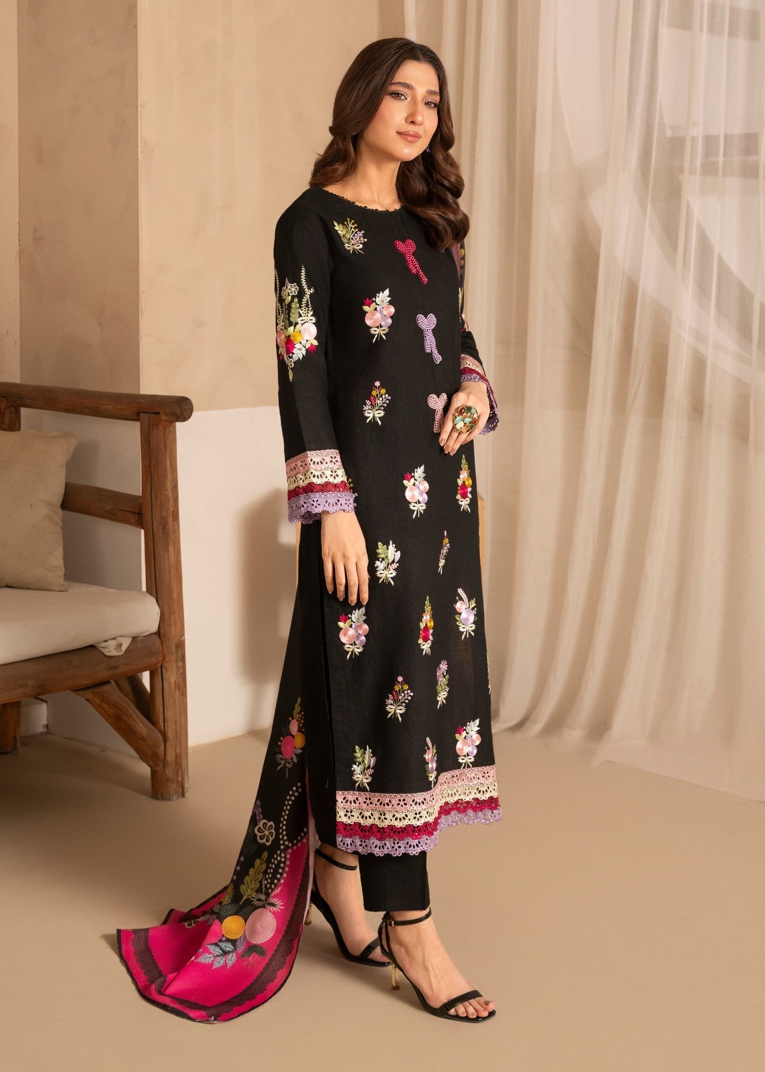 Sahibas By Mirza Faiqa Black Women 3pcs