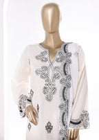 Khombi Centipede BZ 195 Off White Cotton Embroidered Dress Women 3pcs