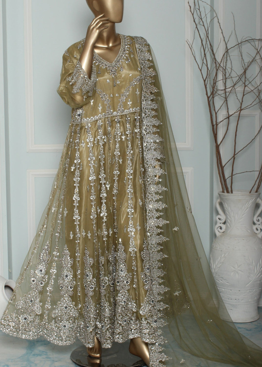 Insiya By Saira Jawad Bridal Maxi Olive Green 216 Women 2pcs