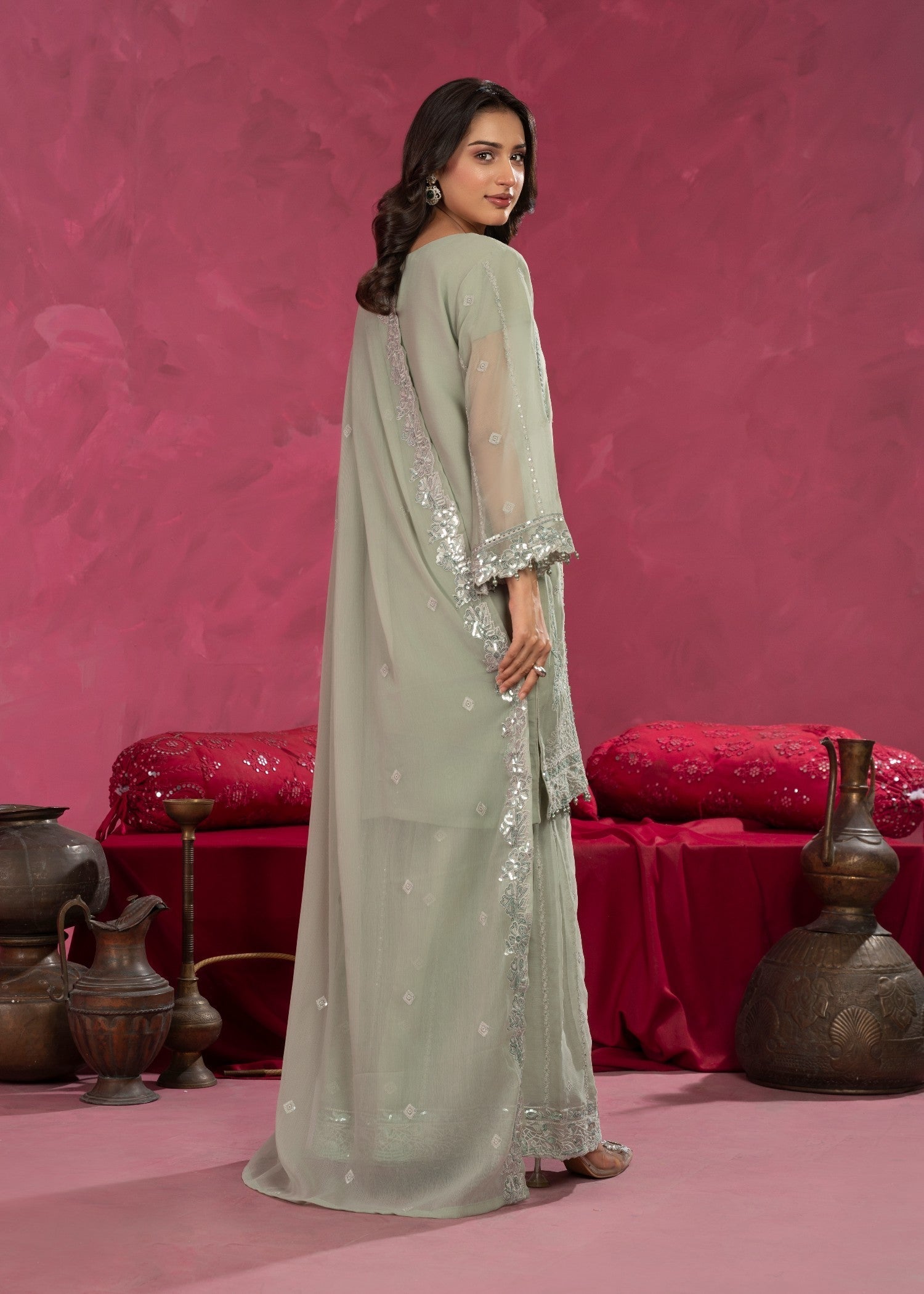 Four Season Boutique ZOBIA GHARARA PISTA Women 3pcs
