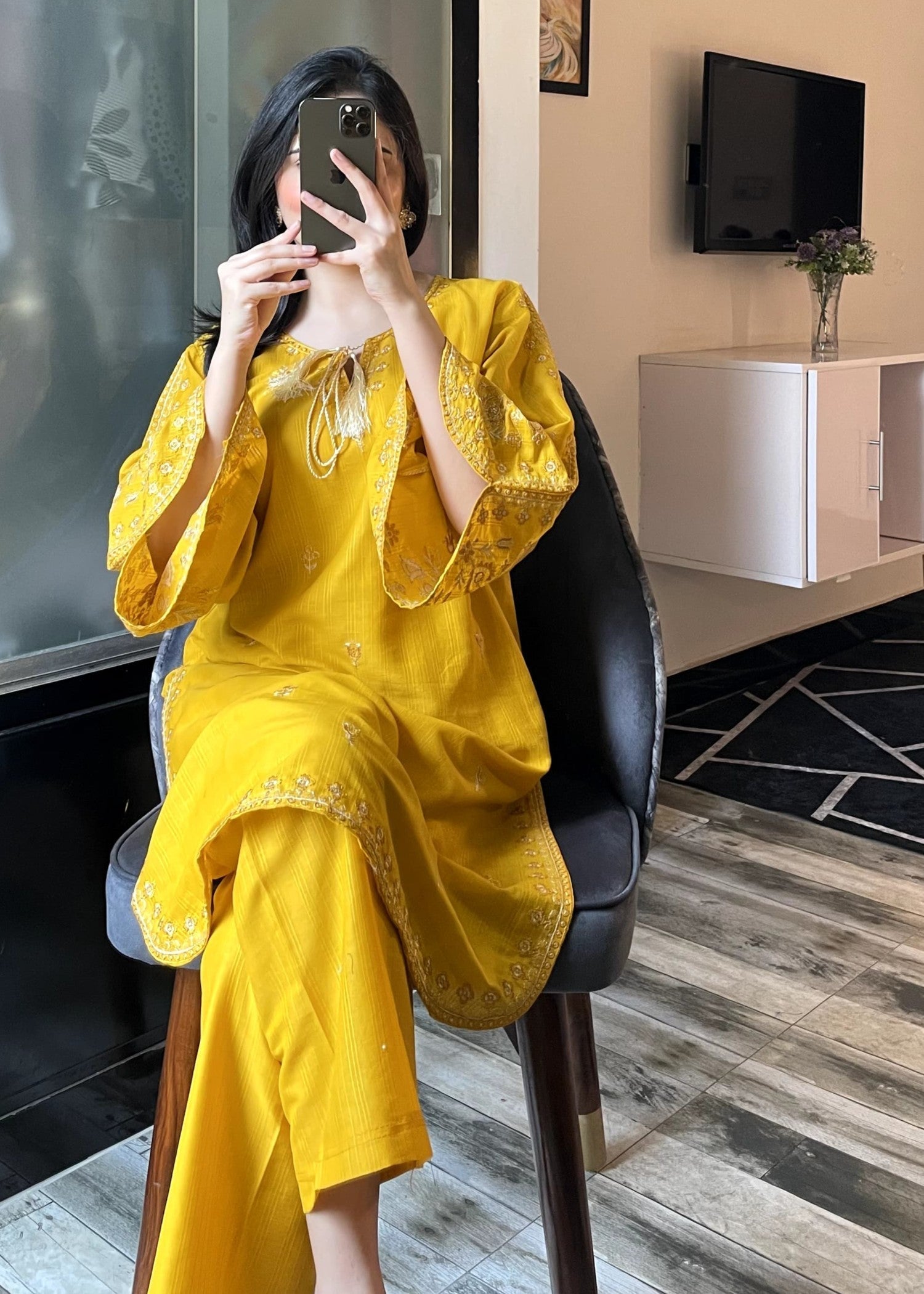Tehzeeb Libas ZUNAIRA SUNSHINE MUSTARD Women 2pcs