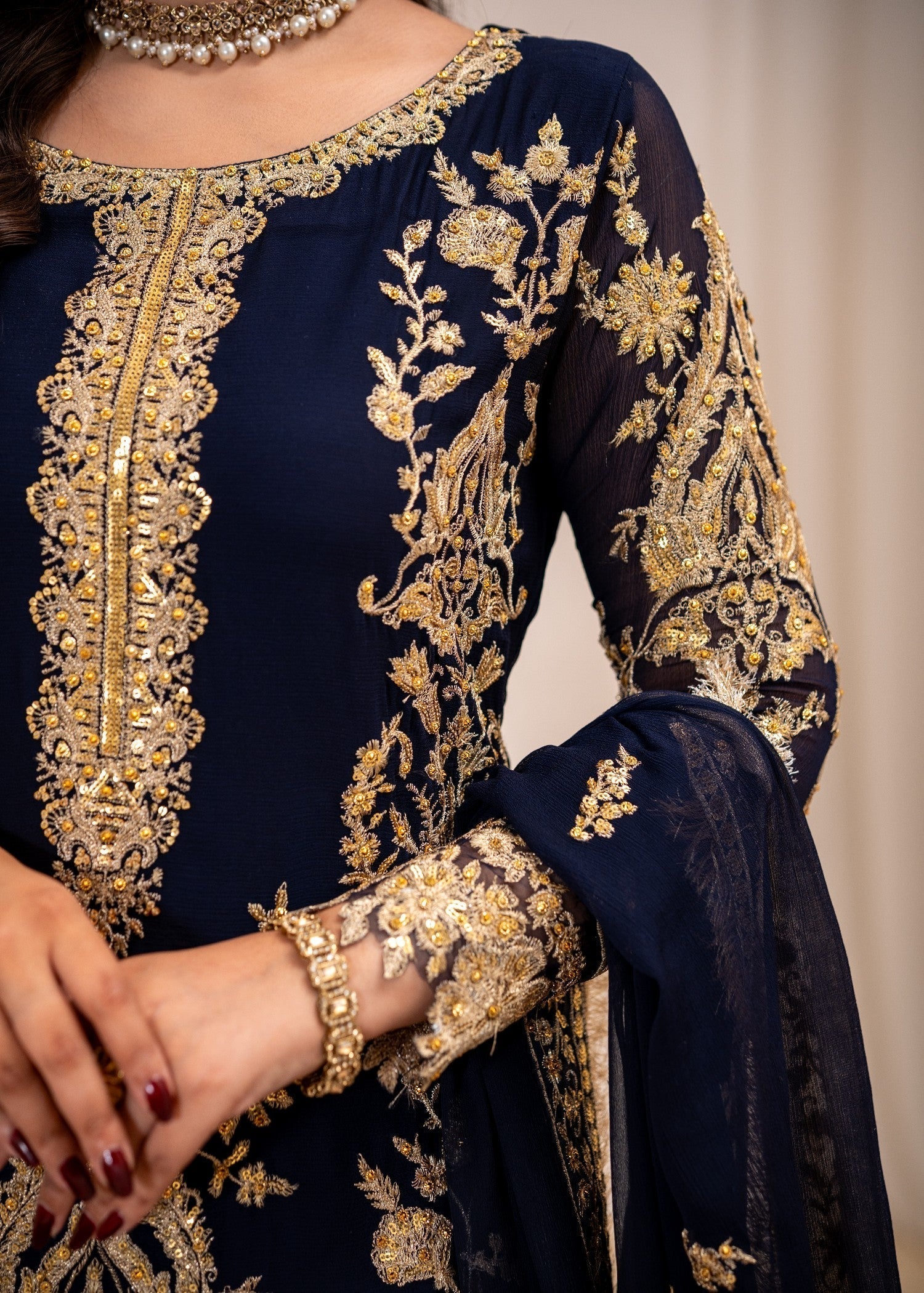 Alyssa Navy blue suit ALL402 Women 3pcs