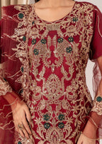 Four Season Boutique MALHAAR CRUSH MAROON Women 3pcs