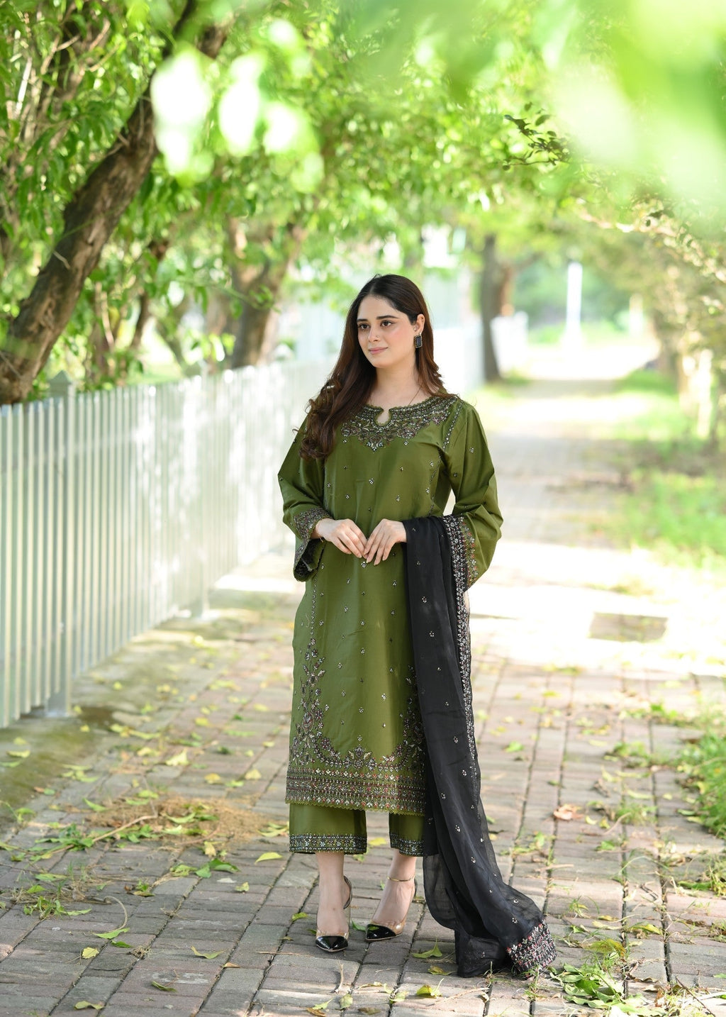 Libas Thread Olive Whisper Women 3pcs