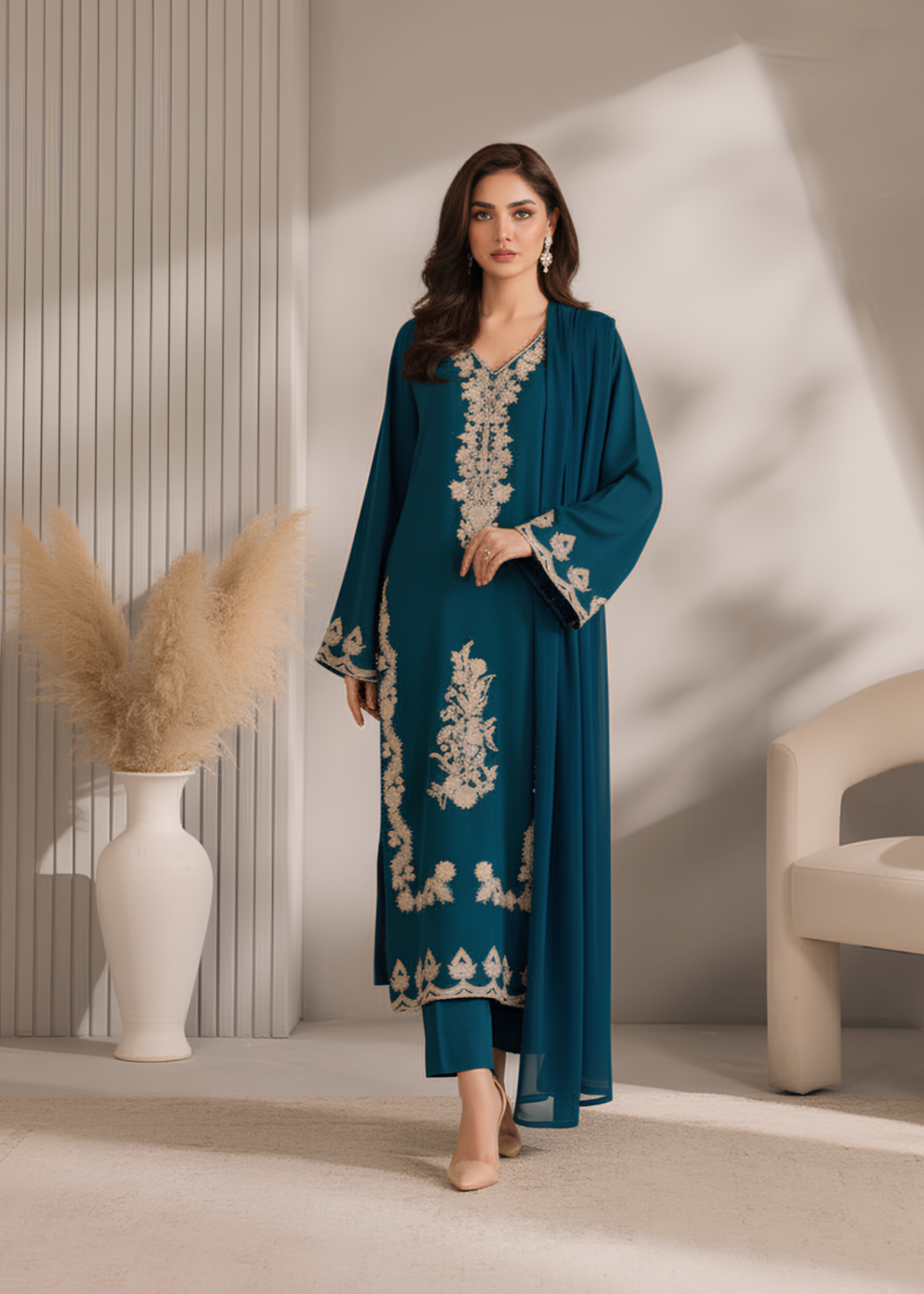 Tawakal Closet TEAL WHITE Women 3pcs