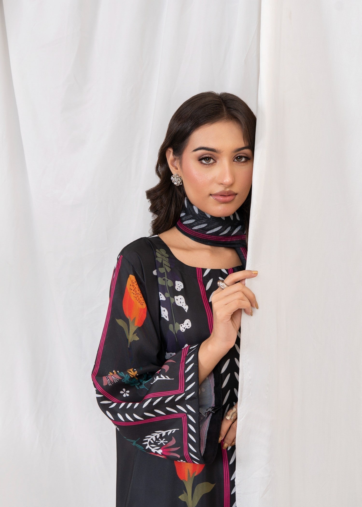 Stylish Collection RUKHSAR BLACK Women 3pcs