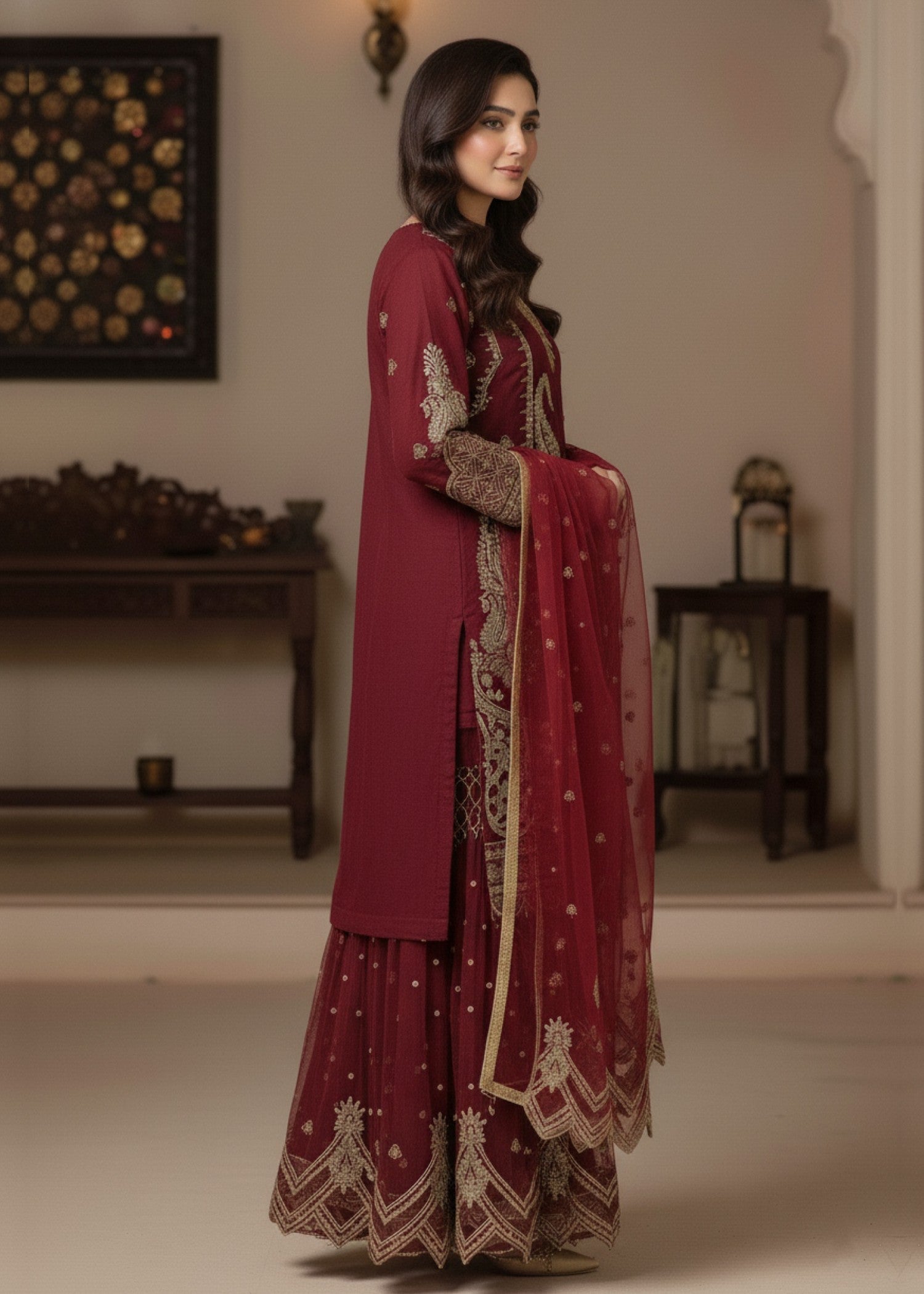 Diara Couture ROUBA US 569 MAROON Women 3pcs