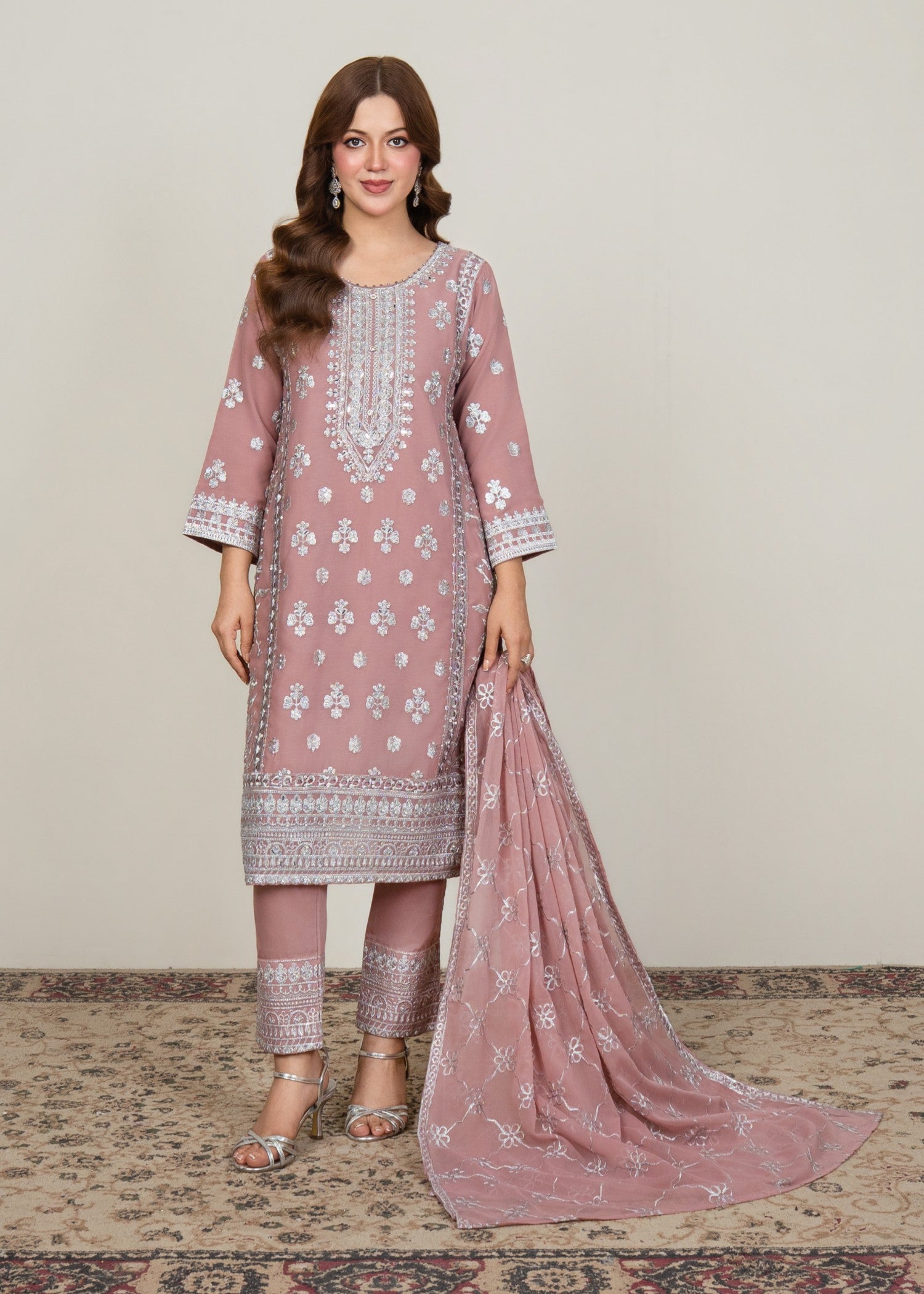 Four Season Boutique JUMMI 12 CHIFFON PINK Women 3pcs