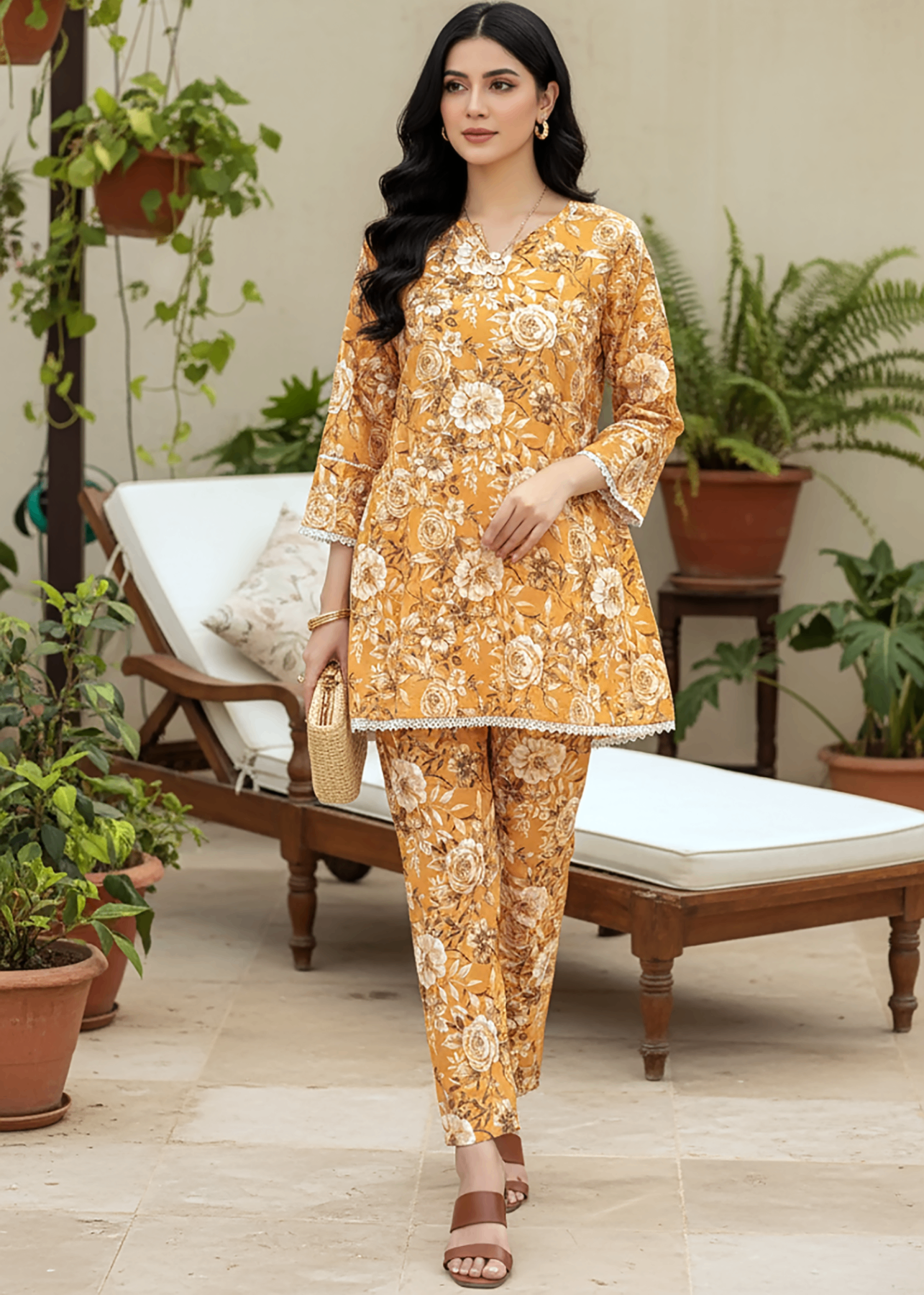 Lakhany Ready to wear Printed Shirt & Trouser (LG IZ 0454 W PRT 2P) Women 2pcs