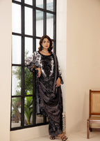 Khubsurat 4253 KH ST BLACK Printed Women 3pcs