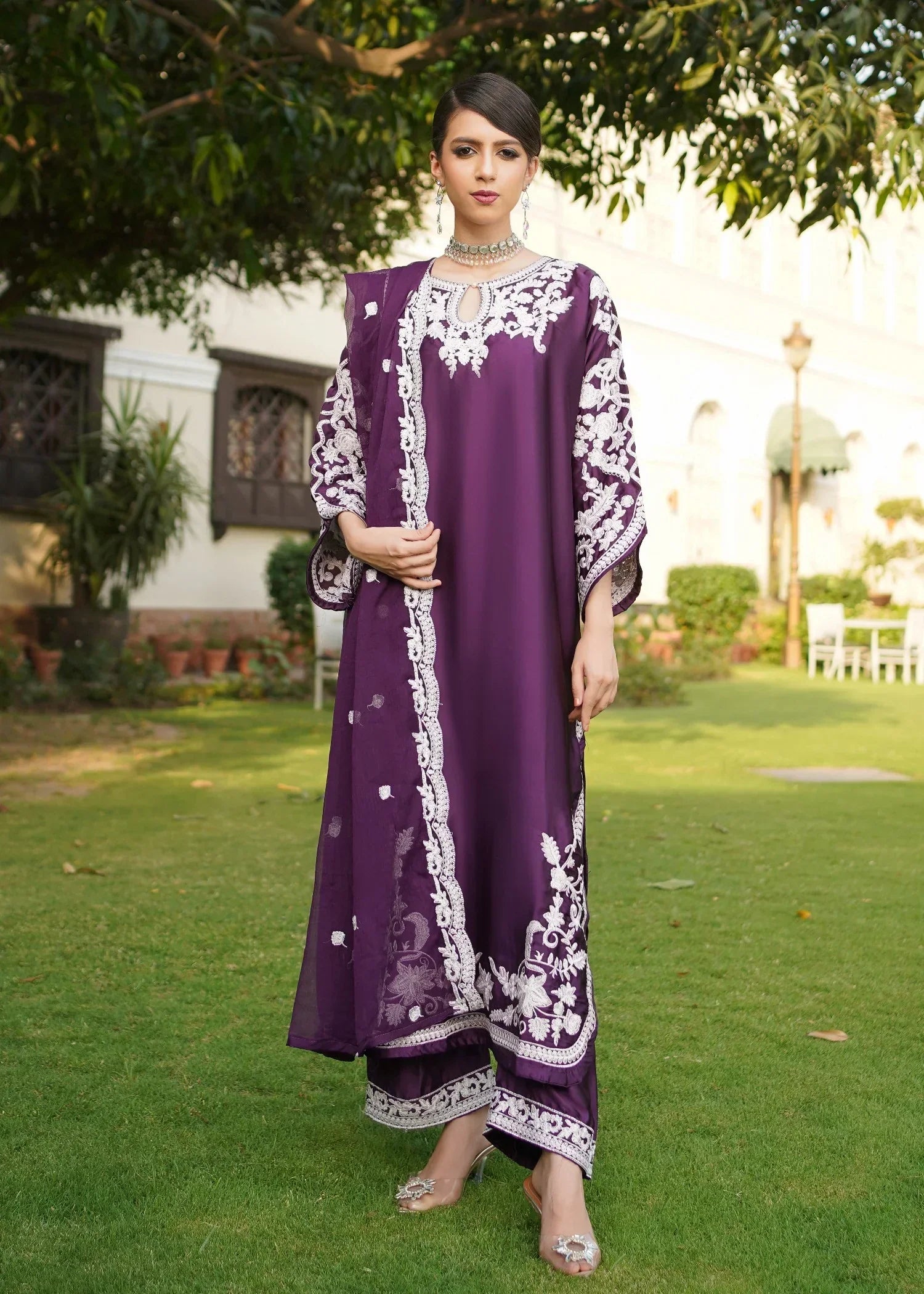 Rangoon Clothing Parisa Silk Plum Women 3pcs