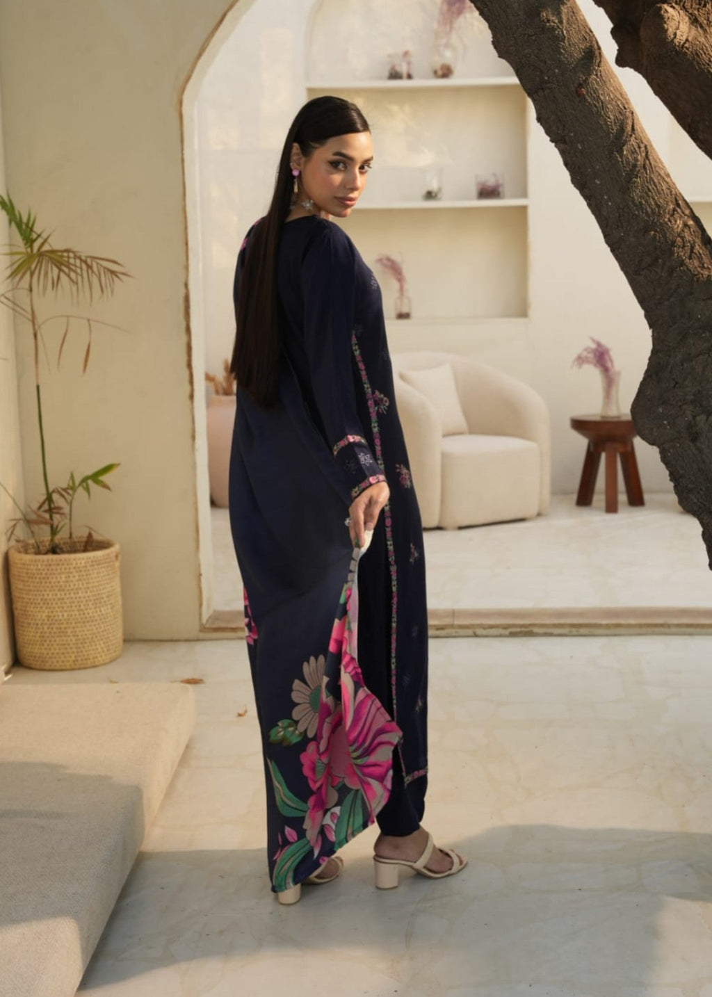 Designer Rack linen embraided blue Women 3pcs