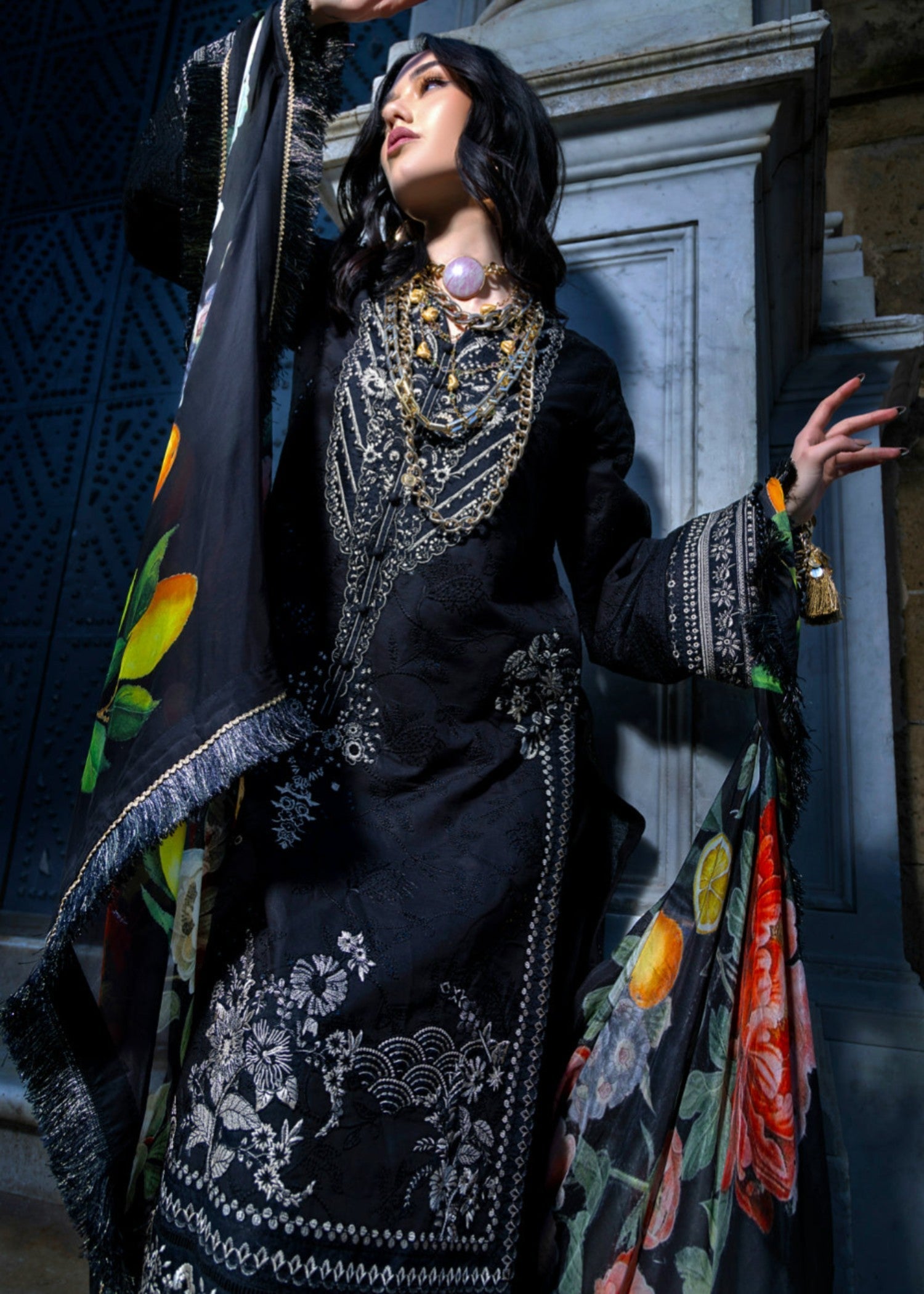 Rayya RG003 With Beige Embroidery Women 3pcs