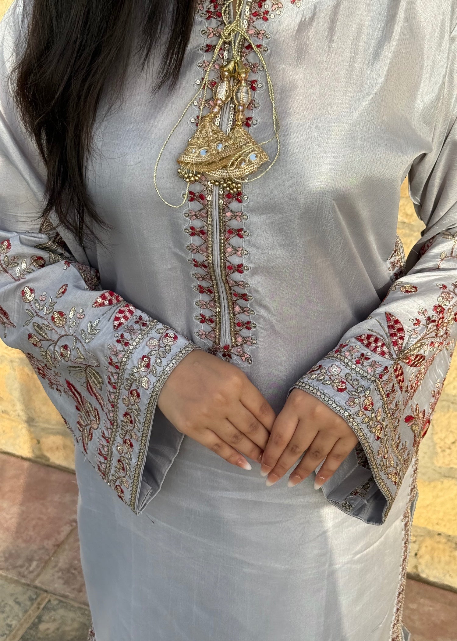 Suits By Sadia FARSHI SILVER Women 3pcs