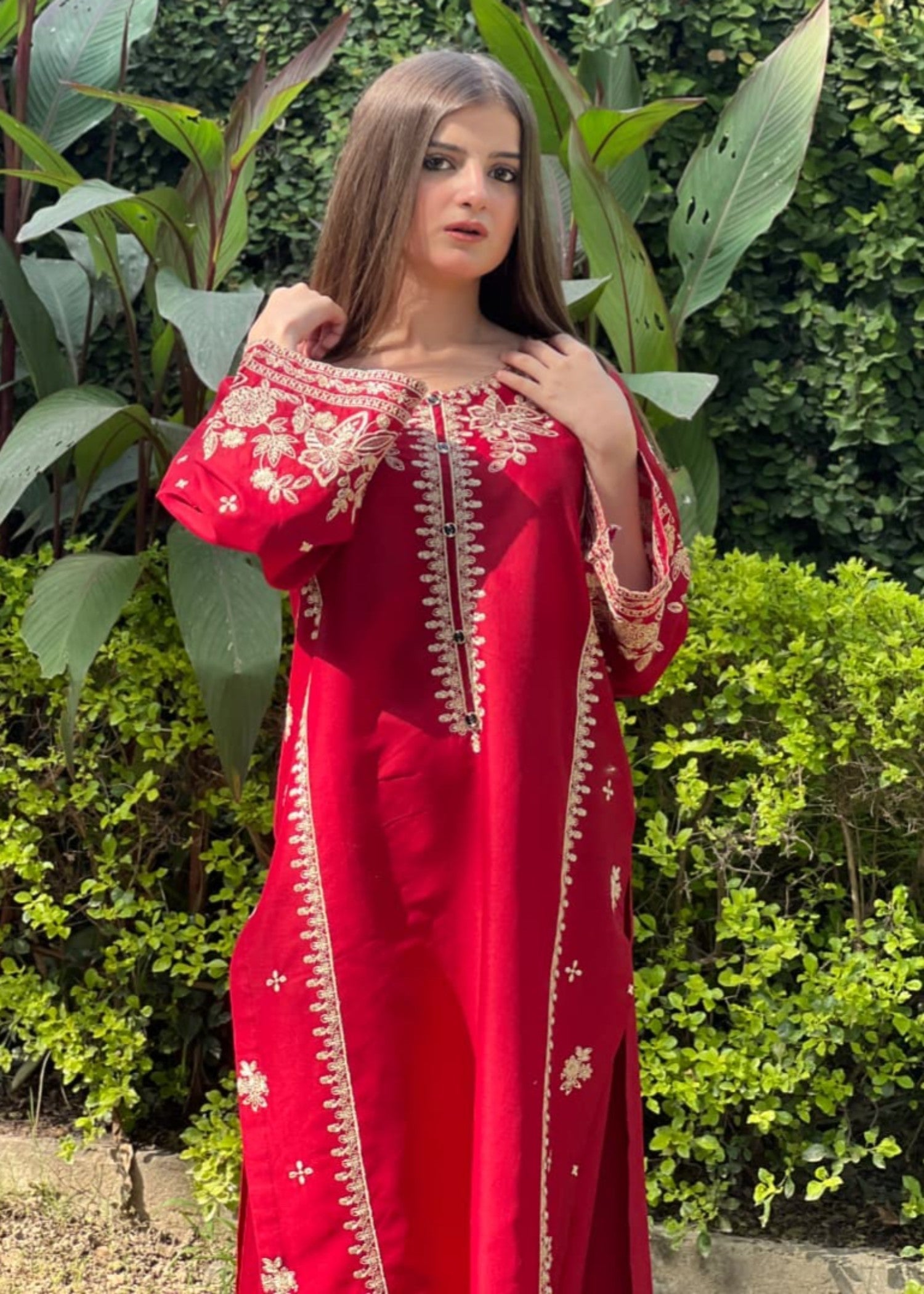 Tehzeeb Libas BERRY EMBROIDERED Women 2pcs