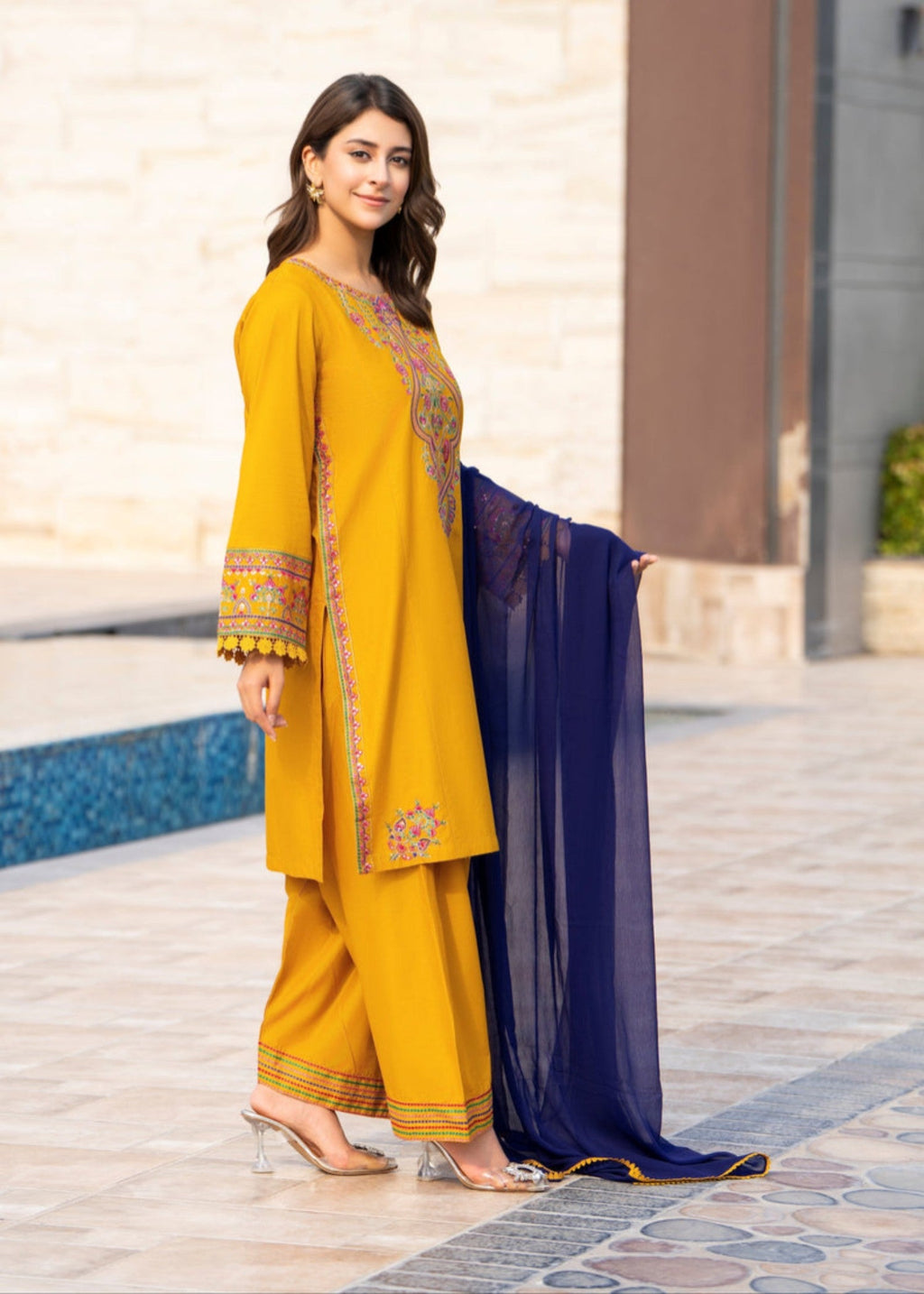 Tehzeeb Libas RANGREZA EMBROIDERED Women 3pcs