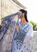 Casual Lite Cotton Emb Suit White Women 3pcs